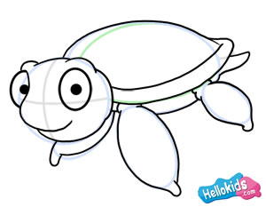 300x233 How To Draw How To Draw A Sea Turtle