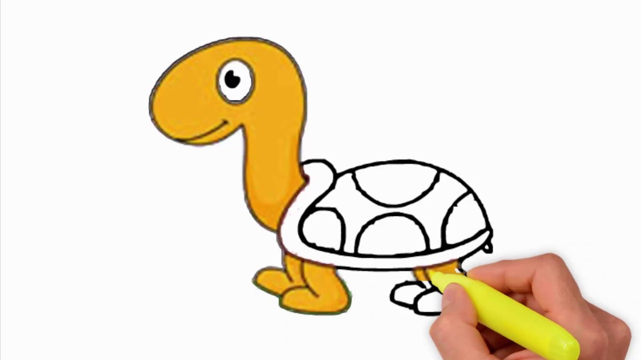 1280x720 Coloring Pages How To Draw A Turtle For Kids