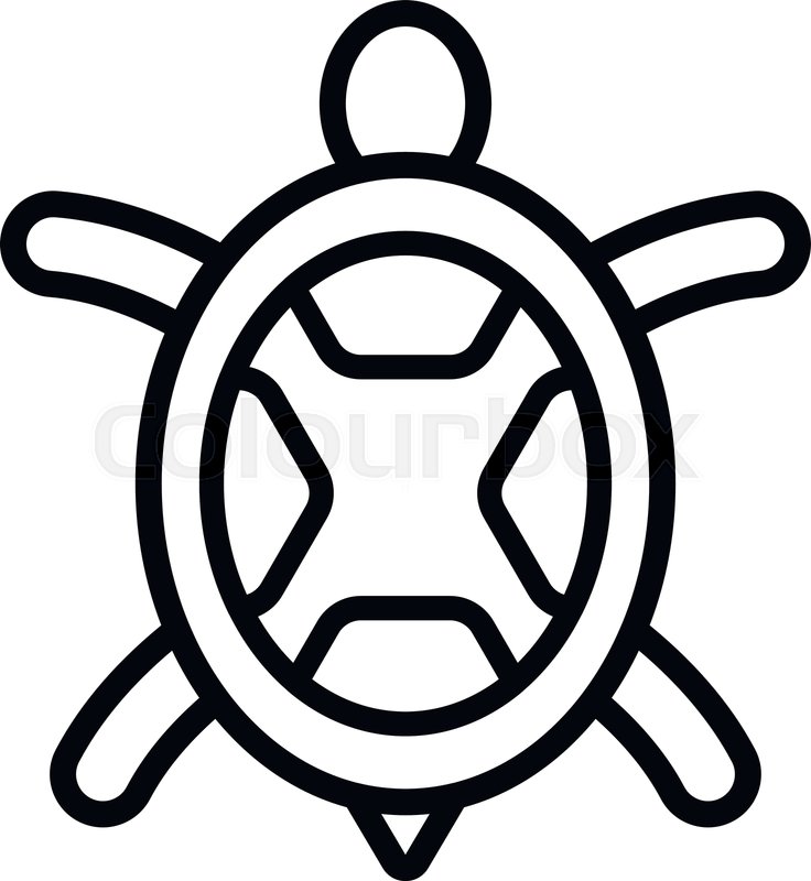 736x800 Sea Turtle Icon Outline Illustration Stock Vector Colourbox