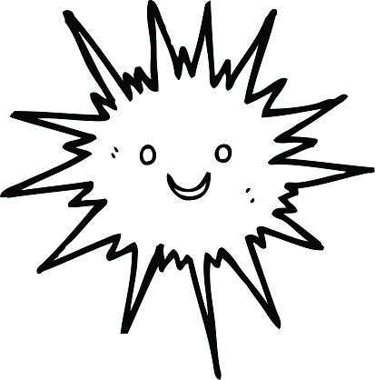 413x418 Line Drawing Cartoon Sea Urchin Premium Clipart