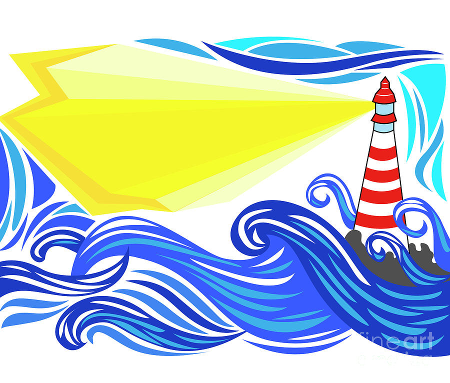 900x766 Lighthouse On The Sea Drawing