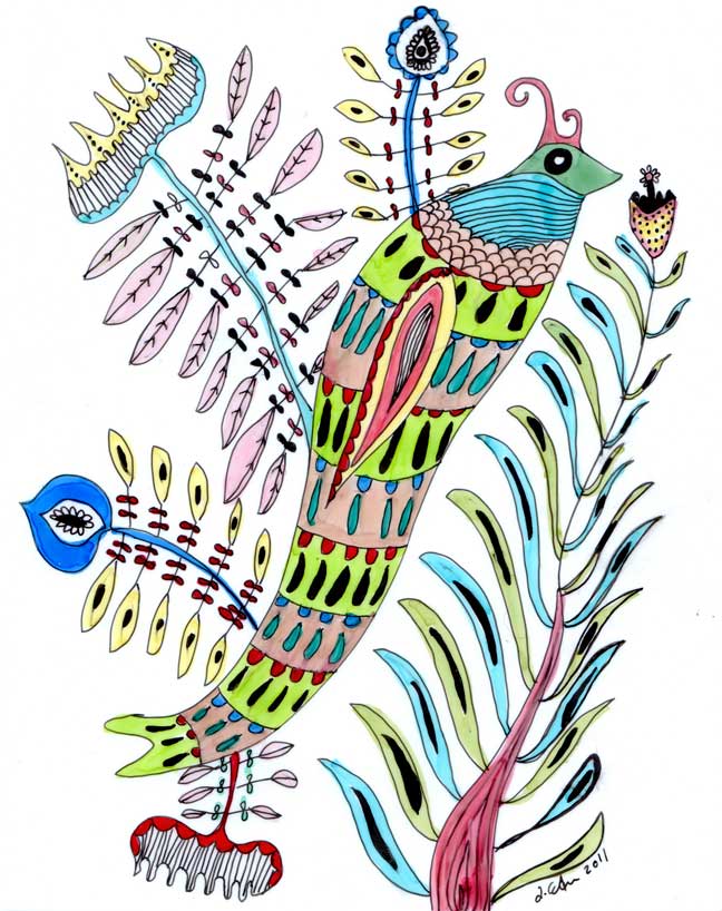 648x818 gardens, botany, sea birds, the magical world of drawing janae