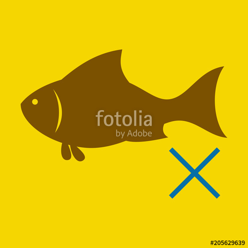 500x500 Flat Fish Drawing Seafood Illustration Great For Menu, Poster