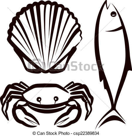450x466 Simple Illustration With Seafood Vectors