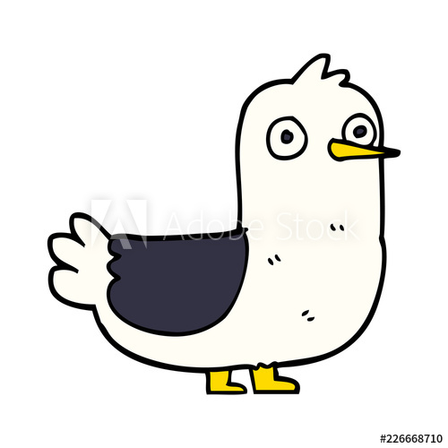 500x500 Cartoon Doodle Seagull
