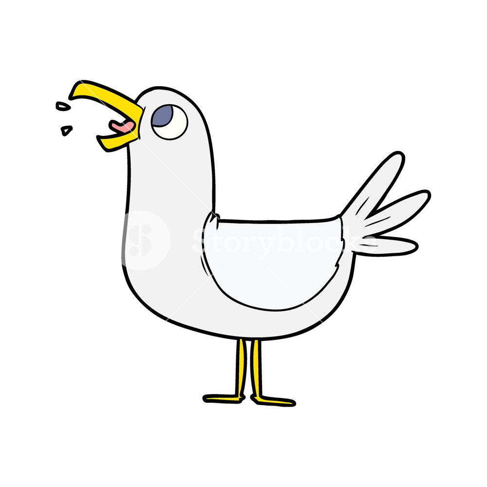 1000x1000 Cartoon Seagull Royalty Free Stock Image