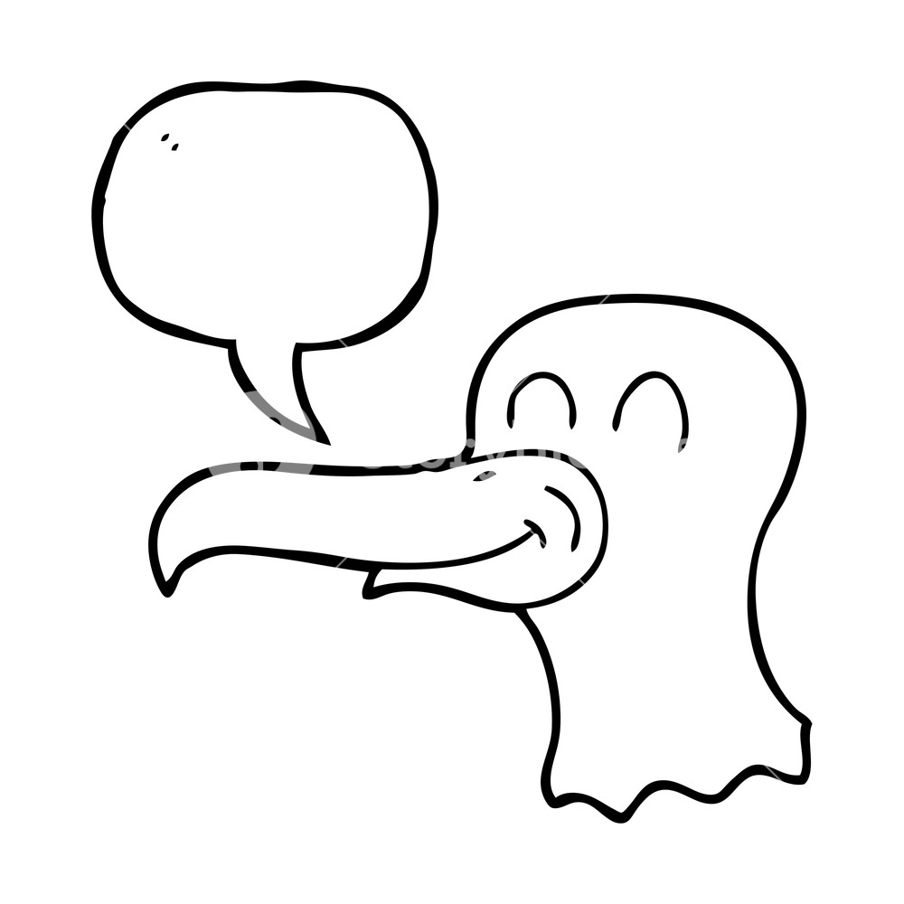 1000x1000 Freehand Drawn Speech Bubble Cartoon Seagull Royalty Free Stock