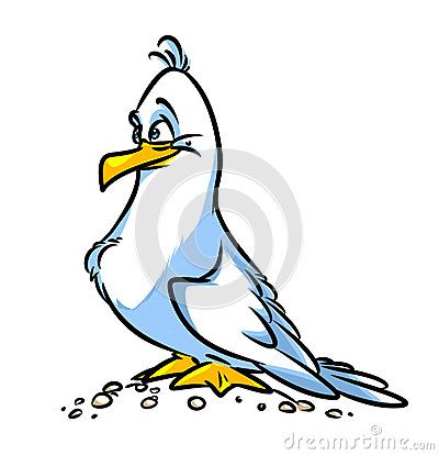 400x414 Bird Seagull Cartoon Illustration Isolated Image Animal Character