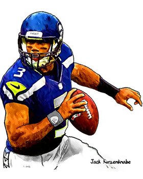 280x350 Russell Wilson Seattle Seahawks Drawing Free Image