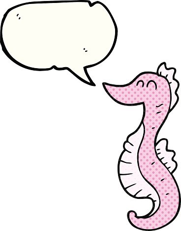368x468 Comic Book Speech Bubble Cartoon Seahorse Premium Clipart