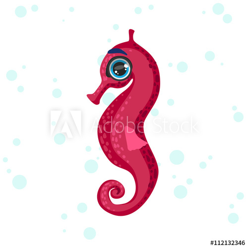 500x500 Pink Seahorse Drawing