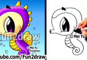 300x210 Seahorse Cartoon Drawing How To Draw A Seahorse
