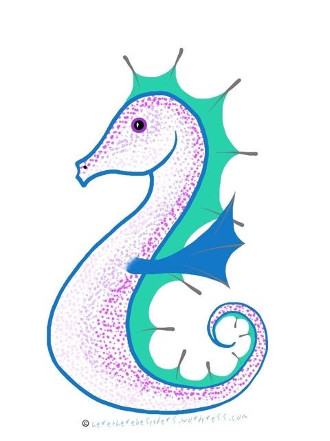 480x640 Seahorse Drawing Heretherebespiders