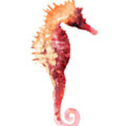 180x180 Seahorse Drawing Minimalist Painting Wood Print