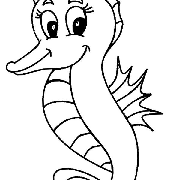 580x600 Seahorse Coloring