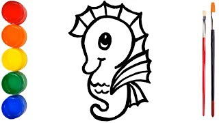 320x180 All Clip Of Draw And Color Seahorse For Kids