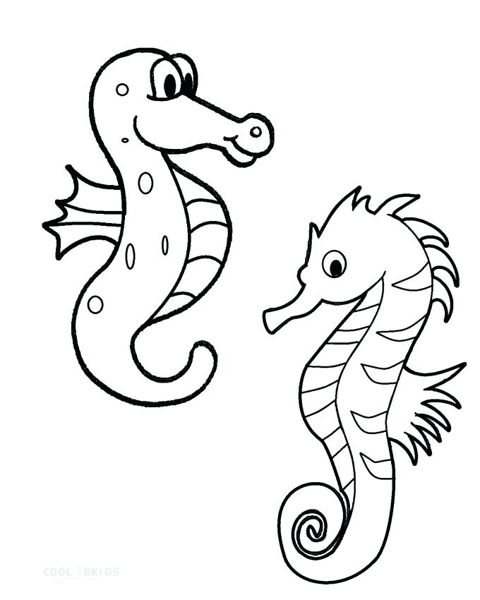 680x850 Simple Seahorse Coloring