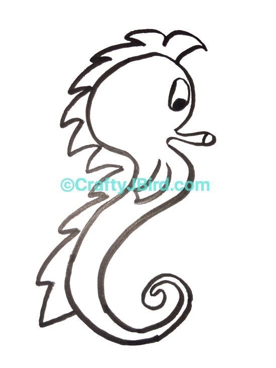 550x733 Seahorse Drawing