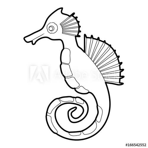 500x500 Seahorse Icon Outline