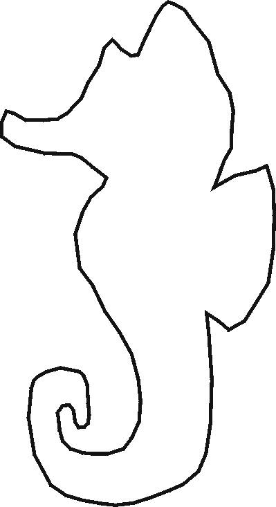 399x733 Seahorse Outline