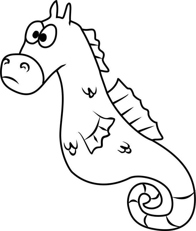682x800 Seahorse Coloring Pages Free Black And White