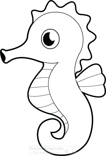 Seahorse Line Drawing | Free download on ClipArtMag