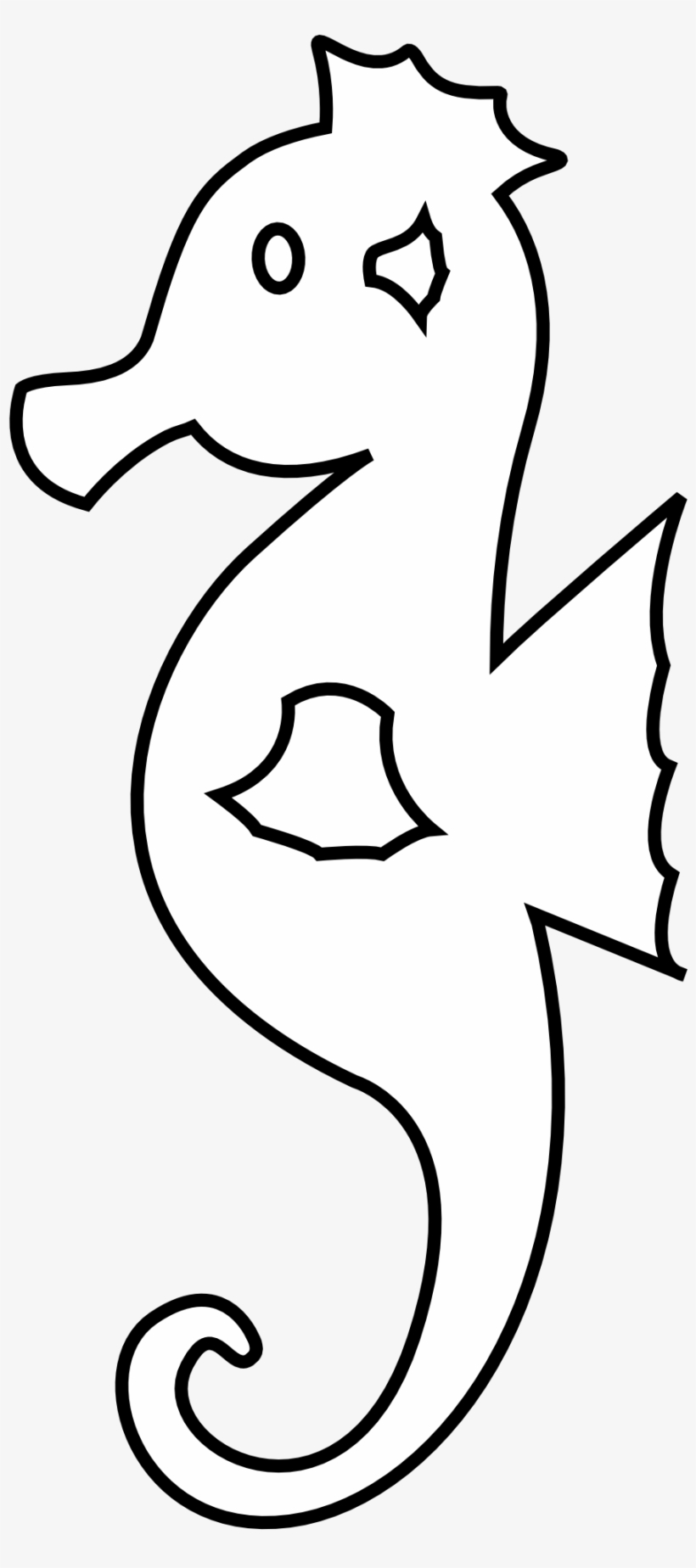 820x1848 Colorful Animal Sea Horse Black White Line