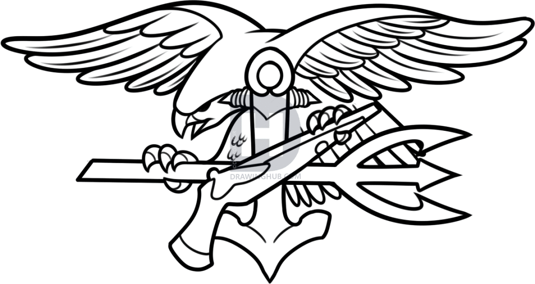 1080x573 How To Draw The Navy Seal Trident, Step