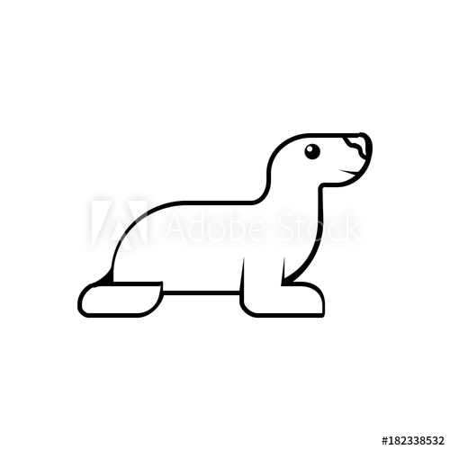 500x500 Cute Seal Line Icon Aquatic Animal Element Icon Premium Quality