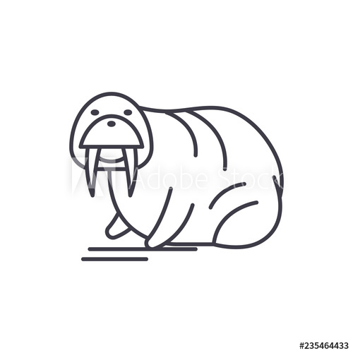 500x500 Seal Line Icon Concept Seal Vector Linear Illustration, Sign