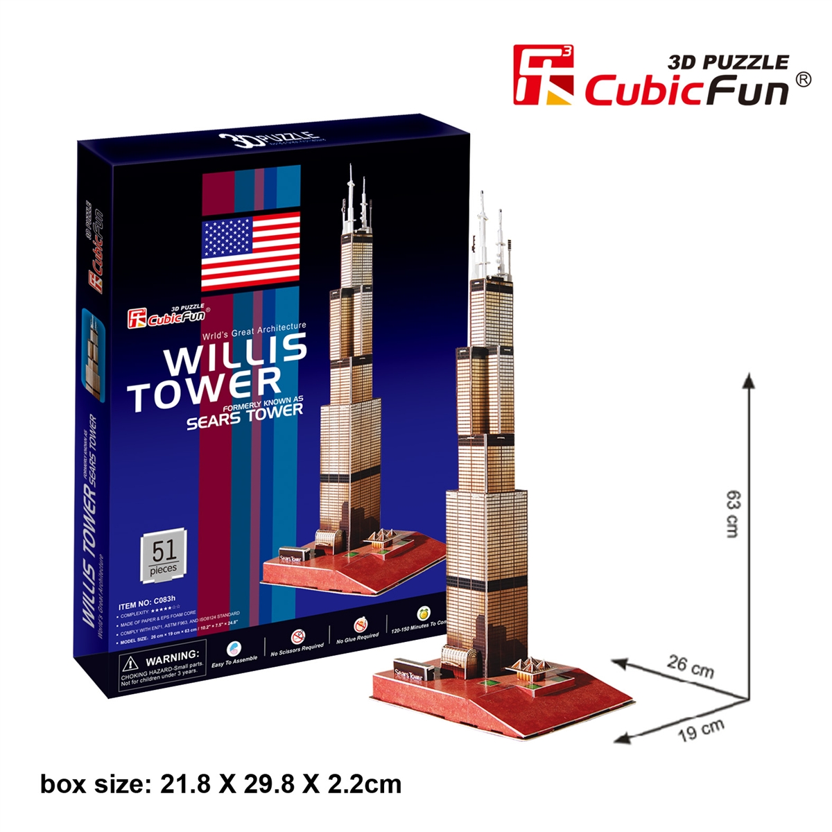 1200x1200 Sears Tower Cubicfun Puzzle Pieces