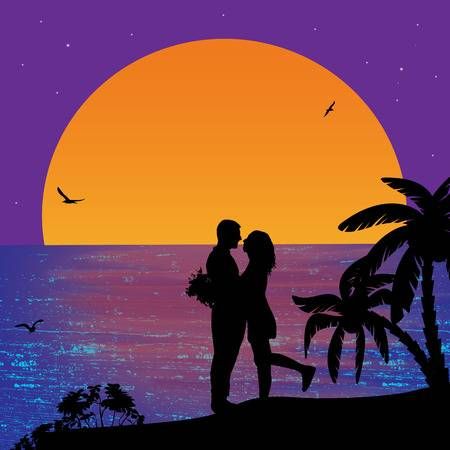 450x450 romantic couple on the beach in beautiful seascape