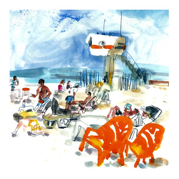 570x570 beach sketch print beach wall art beach digital print etsy