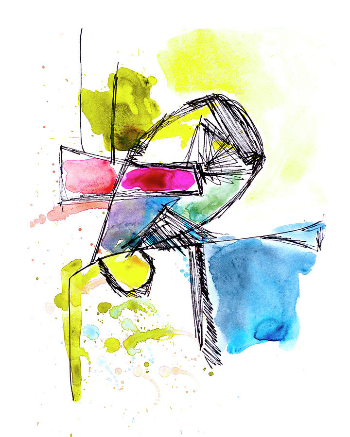 720x900 blue yellow red abstract seascape painting