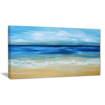 345x345 designart 'warm tropical sea and beach' seascape painting canvas