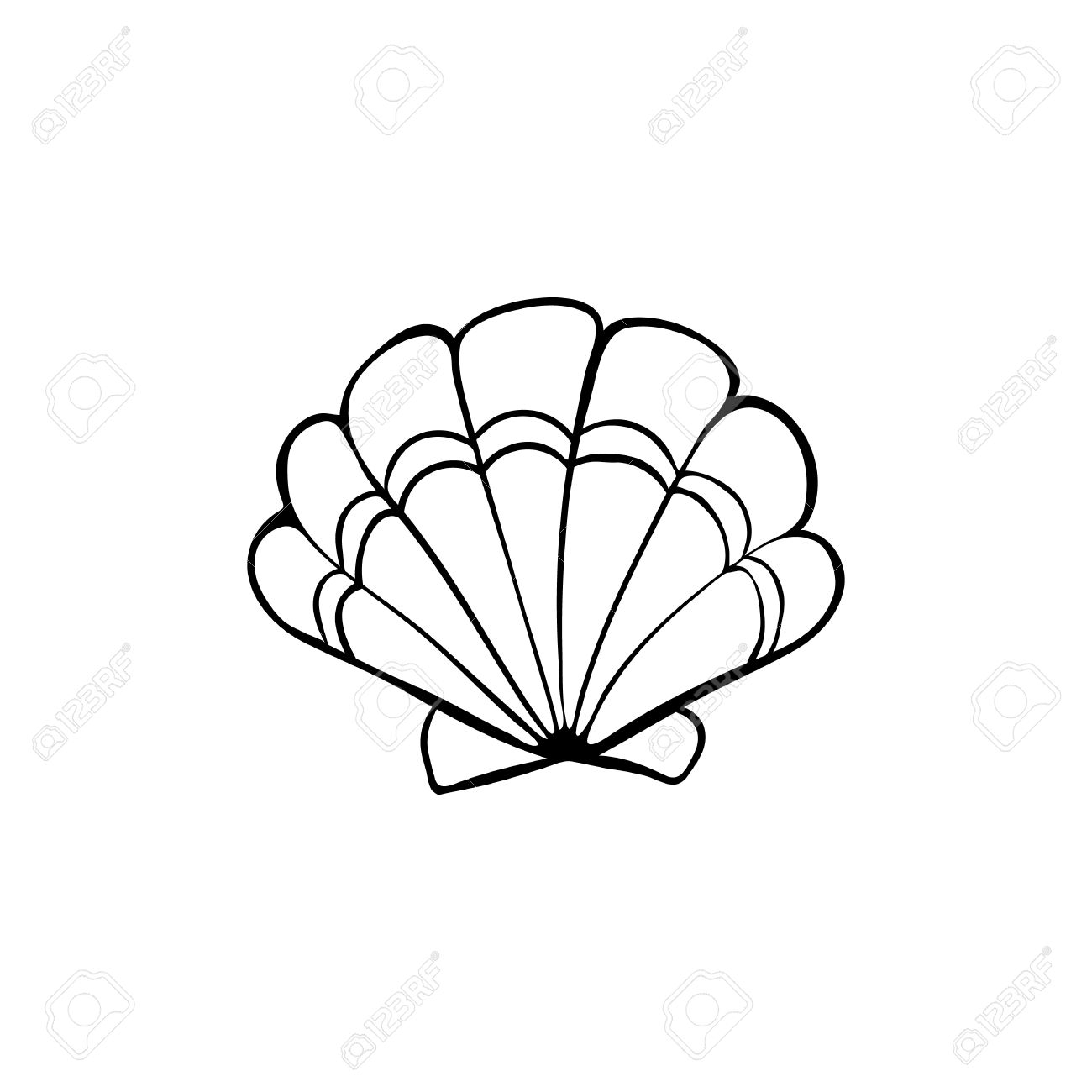 1300x1300 Seashell Drawing Printable For Free Download