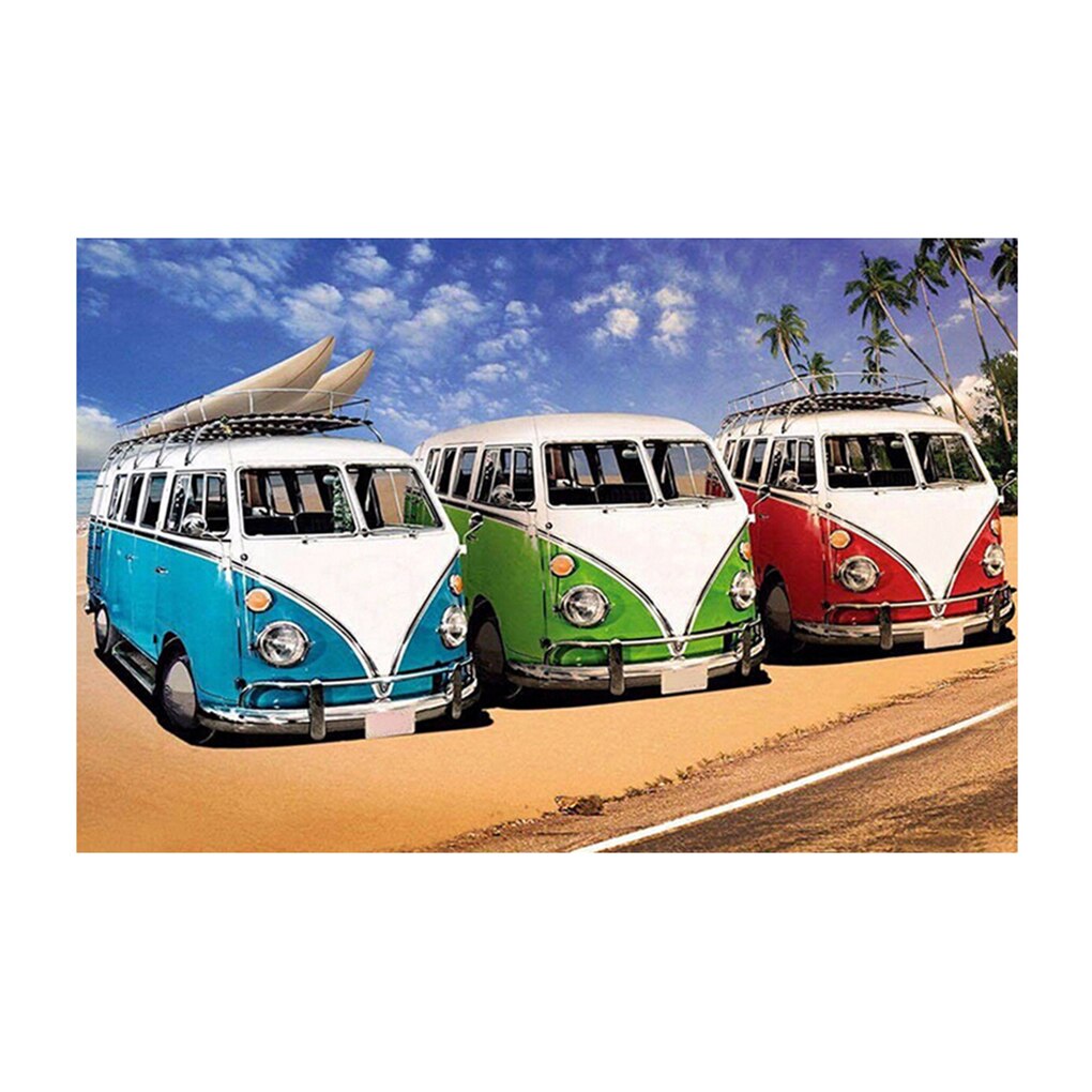 1020x1020 Diamond Painting Diy Rhinestone Embroidery Pictures Seaside Bus