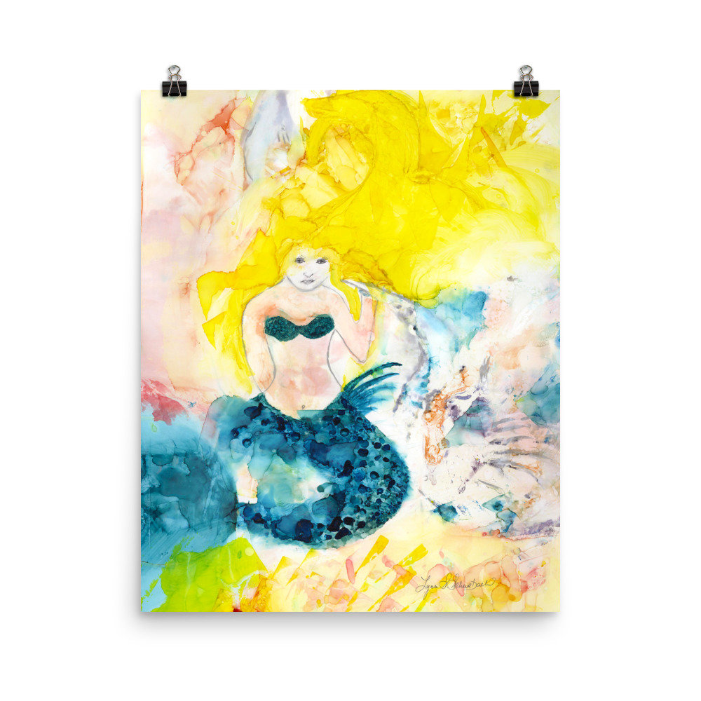 1000x1000 Mermaid Alcohol Ink Art Print Mermaid Painting Wall Art Etsy