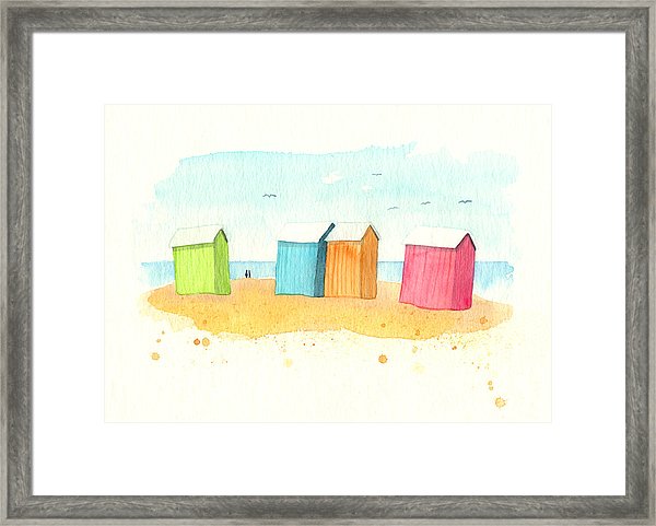 600x481 Multi Colored Beach Huts Digital Art