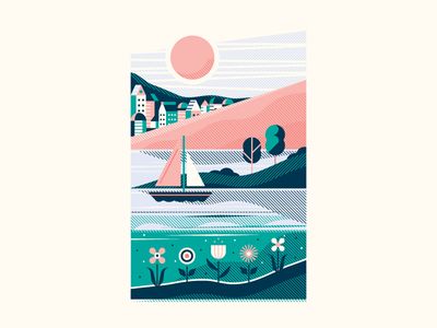 400x300 Seaside Illustration Illustration, Design And Drawings
