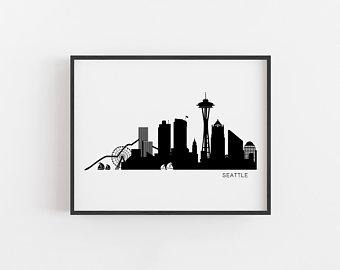 340x270 Seattle Skyline Etsy