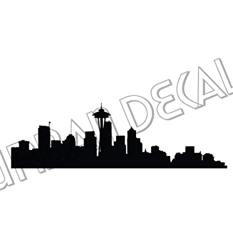 466x466 Seattle Skyline Decal, Vinyl Sticker For Car Window