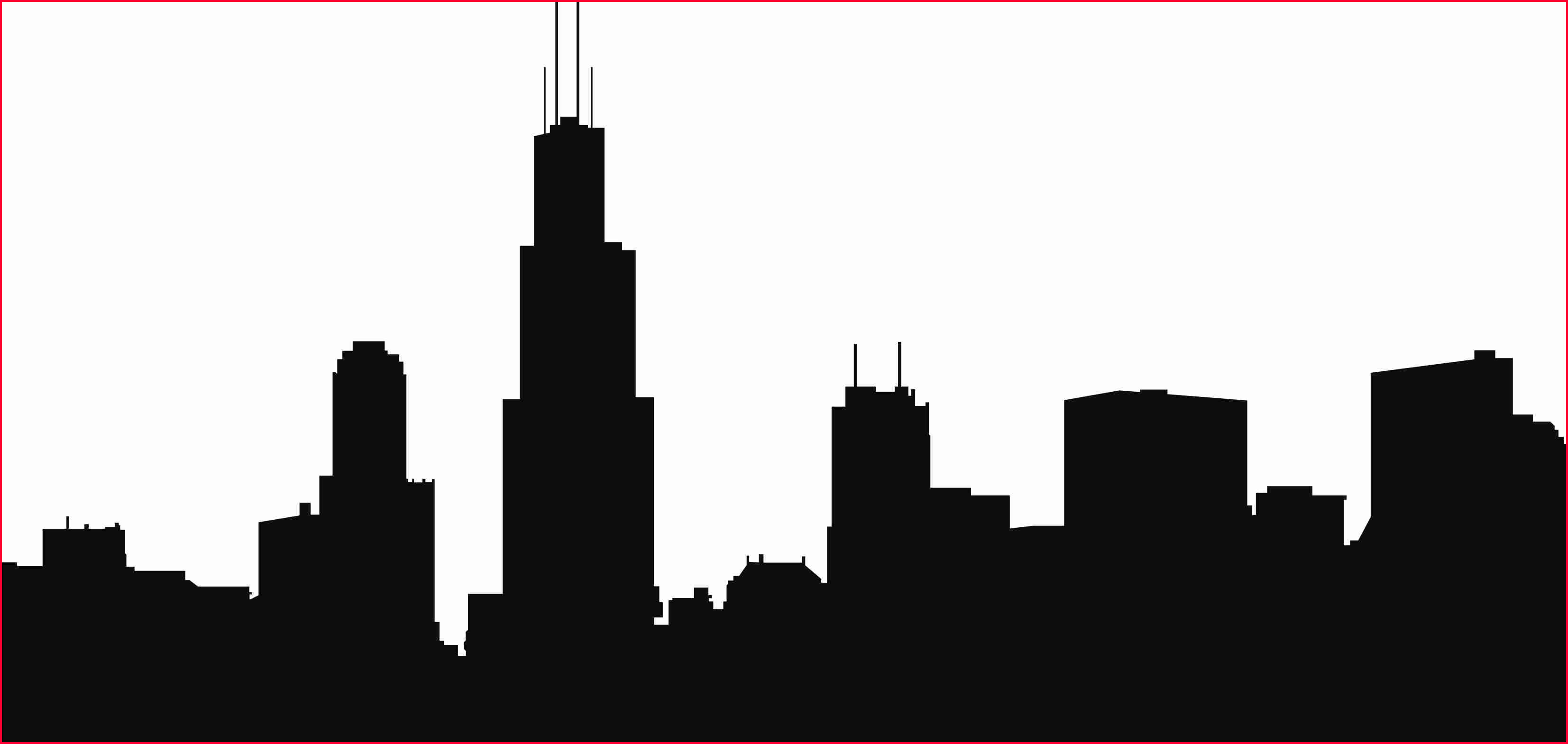 3307x1569 Chicago Skyline How To Draw Outline Collage Tumblr Black