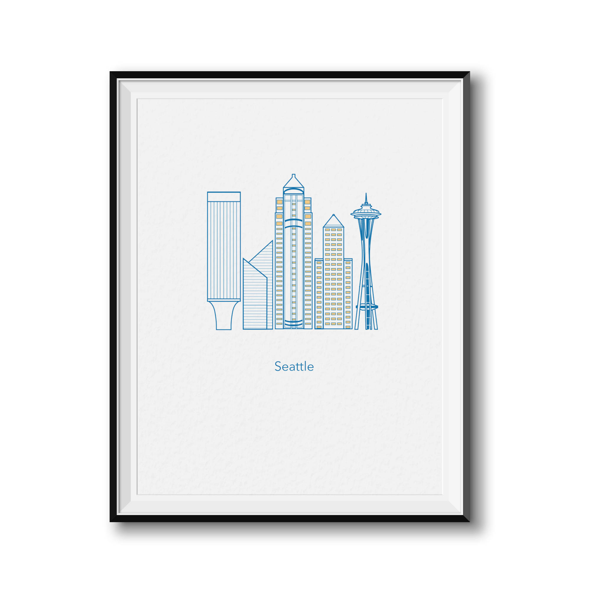 2000x2000 Seattle Buildings Print Etsy