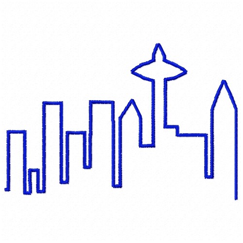 500x500 Seattle Skyline Embroidery Designs, Machine Embroidery Designs