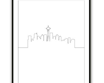 340x270 Space Needle Drawing Etsy