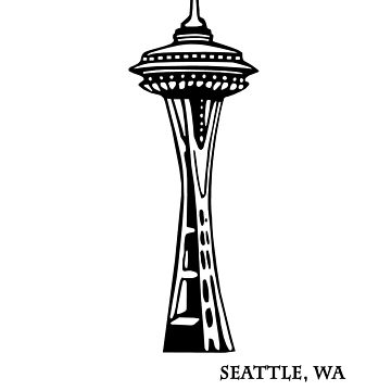360x360 Seattle, Washington With Space Needle Sticker