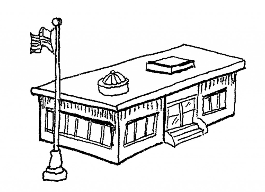1024x741 Schoolhouse Drawing Free Download