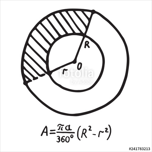 500x500 Hand Drawn Sector Of Annulus Area Sketch For Education, Icon