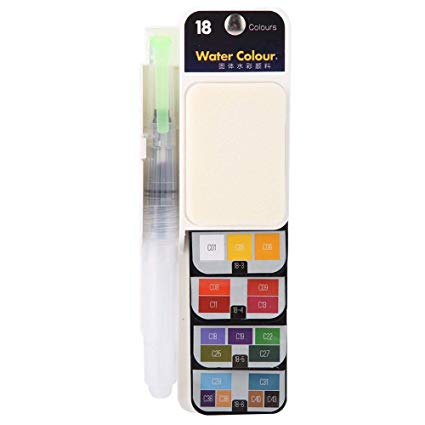 425x425 Mini Portable Solid Watercolor Paint Set With Drawing